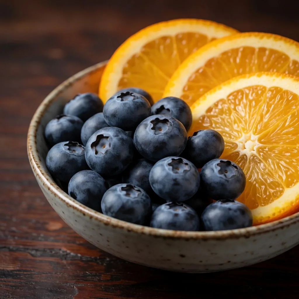 Ingredientes ricos en nutrientes para la vista sobre una superficie de trabajo oscura