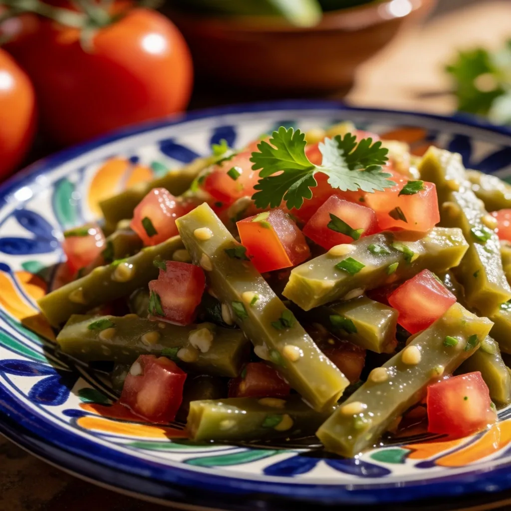Ensalada de nopales con tomate y cilantro