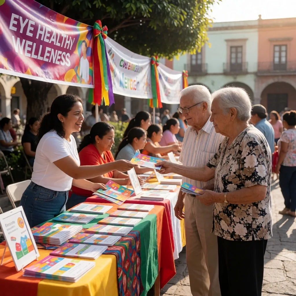Feria de salud comunitaria en plaza pública